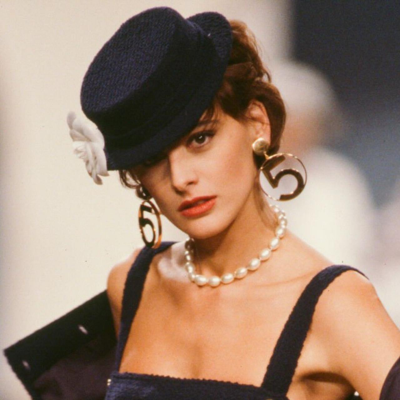 Chanel No 5 Hoop Earrings Iconic Jumbo circa 1988 2