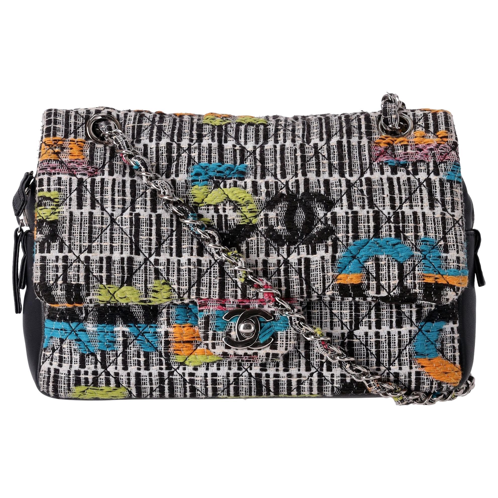 Chanel No5 & 'CC' Logo Fantasía Bolso de piel de tweed en venta