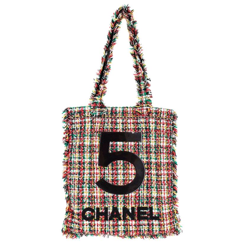 Chanel No.5 Large Tweed Limited Edition Tote at 1stDibs | chanel 