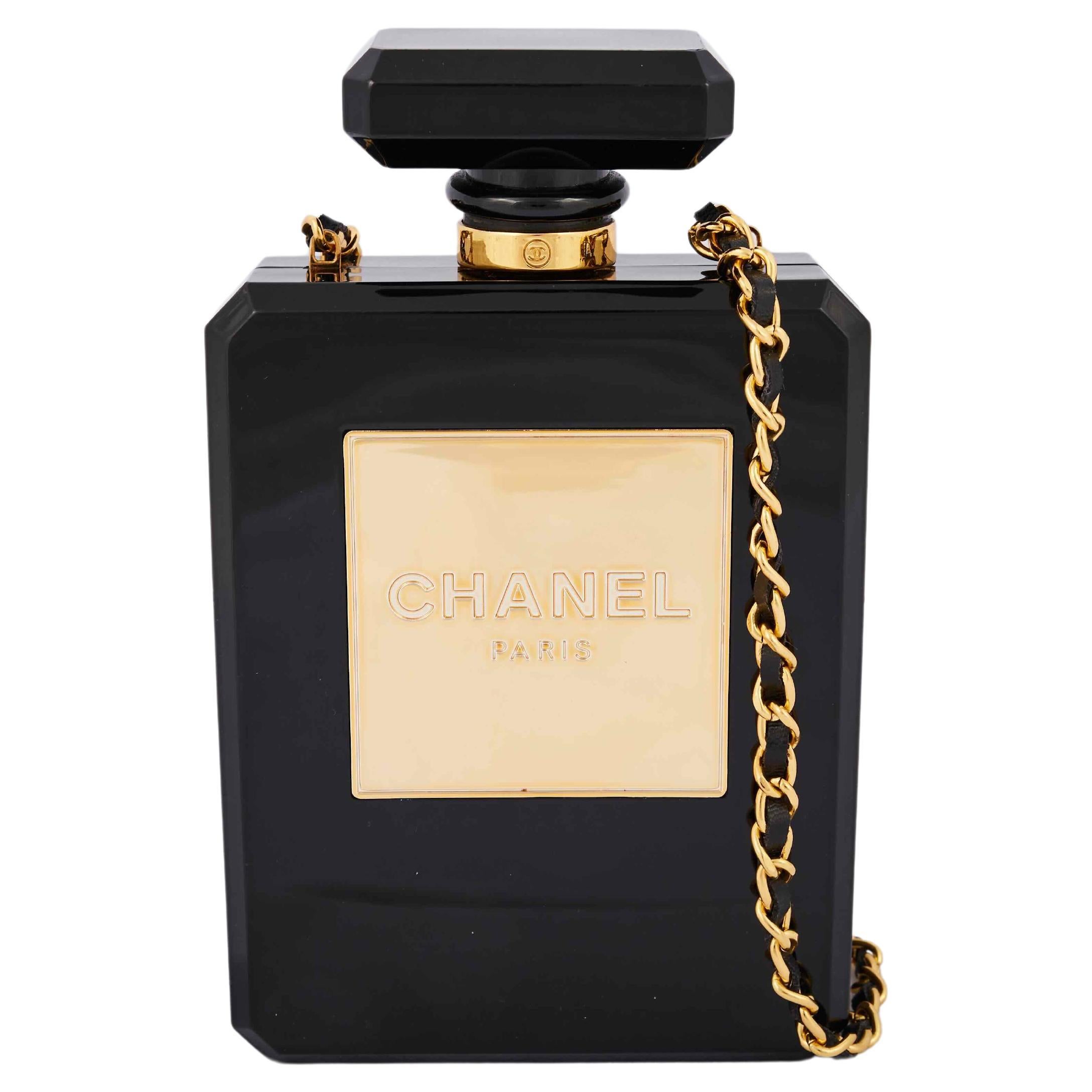 Chanel No5 Perfume Black Limited Edition Evening Shoulder Bag For Sale