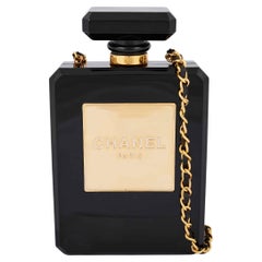 Vintage Chanel No5 Perfume Black Limited Edition Evening Shoulder Bag
