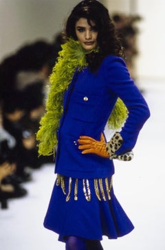 CHANEL Noble Purple Tweed Suit with 64K Gold CC Buttons 44 FR