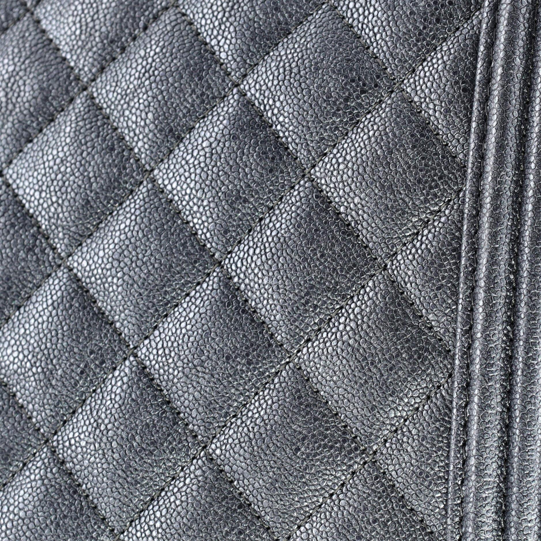 Chanel North South Boy Flap Bag Quilted Caviar Small 3