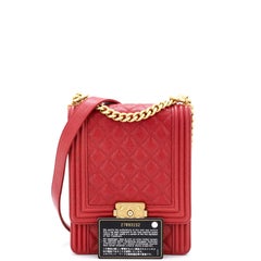 Chanel North South Boy Flap Bag Quilted Caviar Small