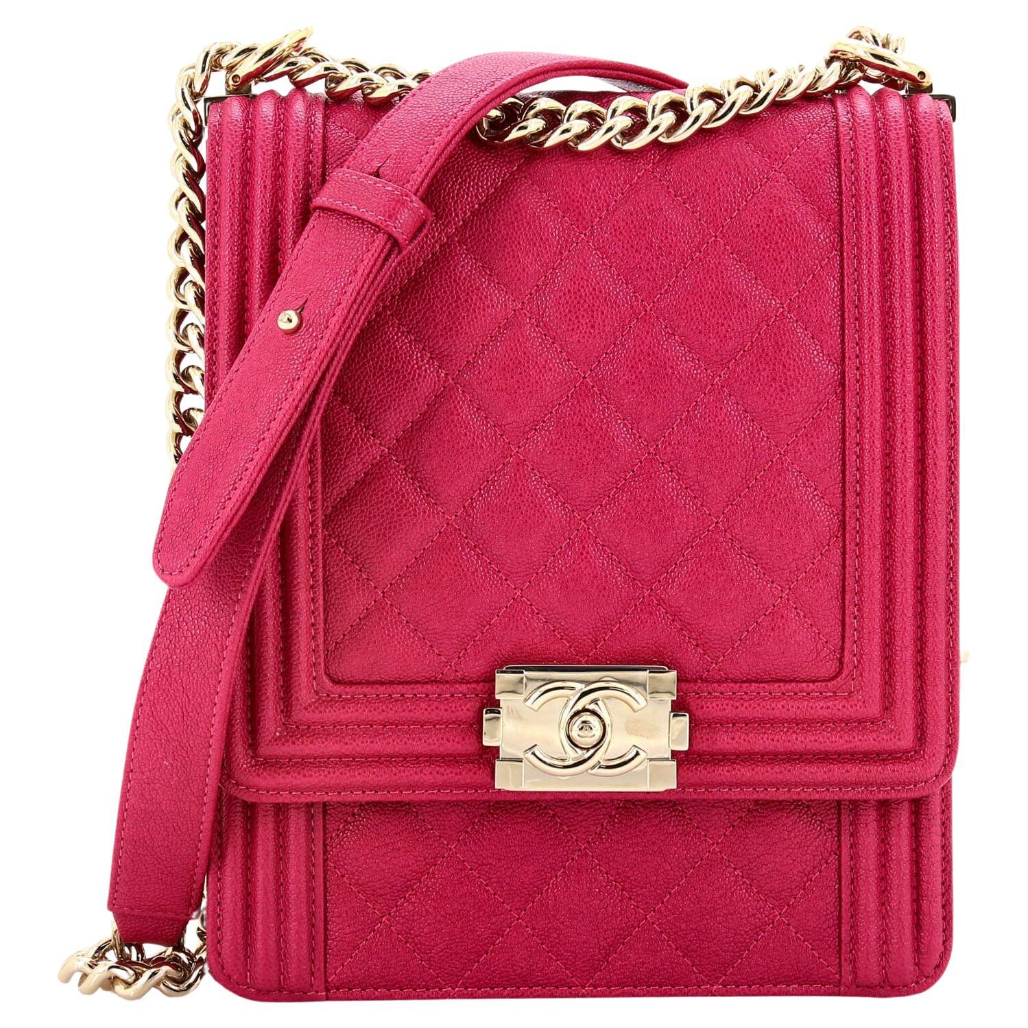 Chanel North South Boy Flap Bag Quilted Caviar Small For Sale at 1stDibs