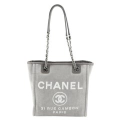 Chanel North South Deauville Tote Canvas Small