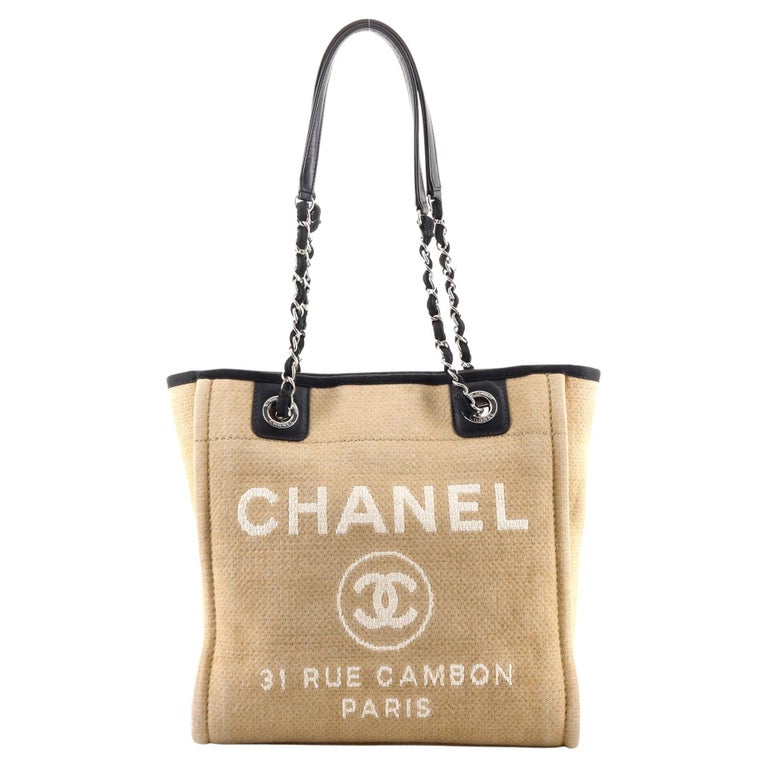 CHANEL Canvas Large Deauville Tote Light Beige 233548