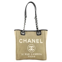 Chanel North South Deauville Tote Canvas Small