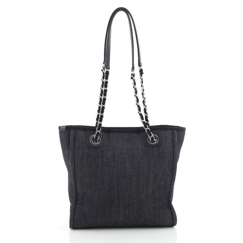 Chanel North South Deauville Tote Denim Small In Good Condition In NY, NY