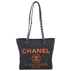 Chanel North South Deauville Tote Denim Small