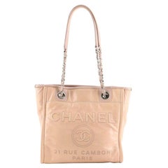 Chanel North South Deauville Tote Glazed Calfskin Small