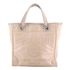 Chanel North South Deauville Tote Glazed Calfskin Small