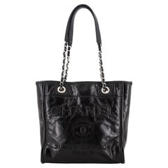 Chanel North South Deauville Tote Glazed Calfskin Small