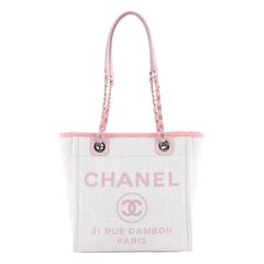 Chanel North South Deauville Tote Raffia Small