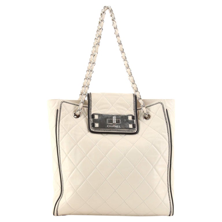 Chanel North South Mademoiselle Lock Tote Quilted Calfskin Small For ...