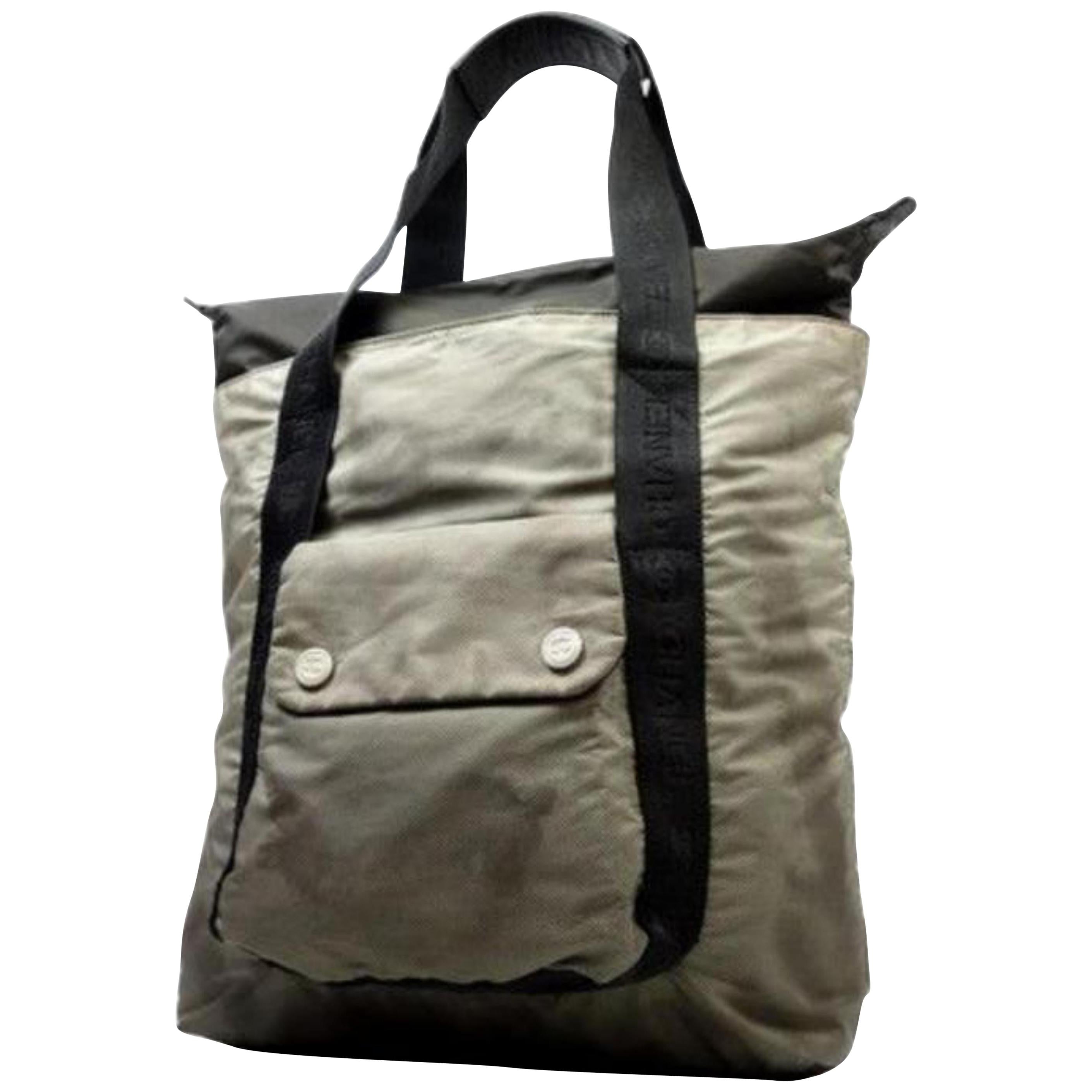 Chanel North South Sport 226495 Grey Nylon X Canvas Tote For Sale