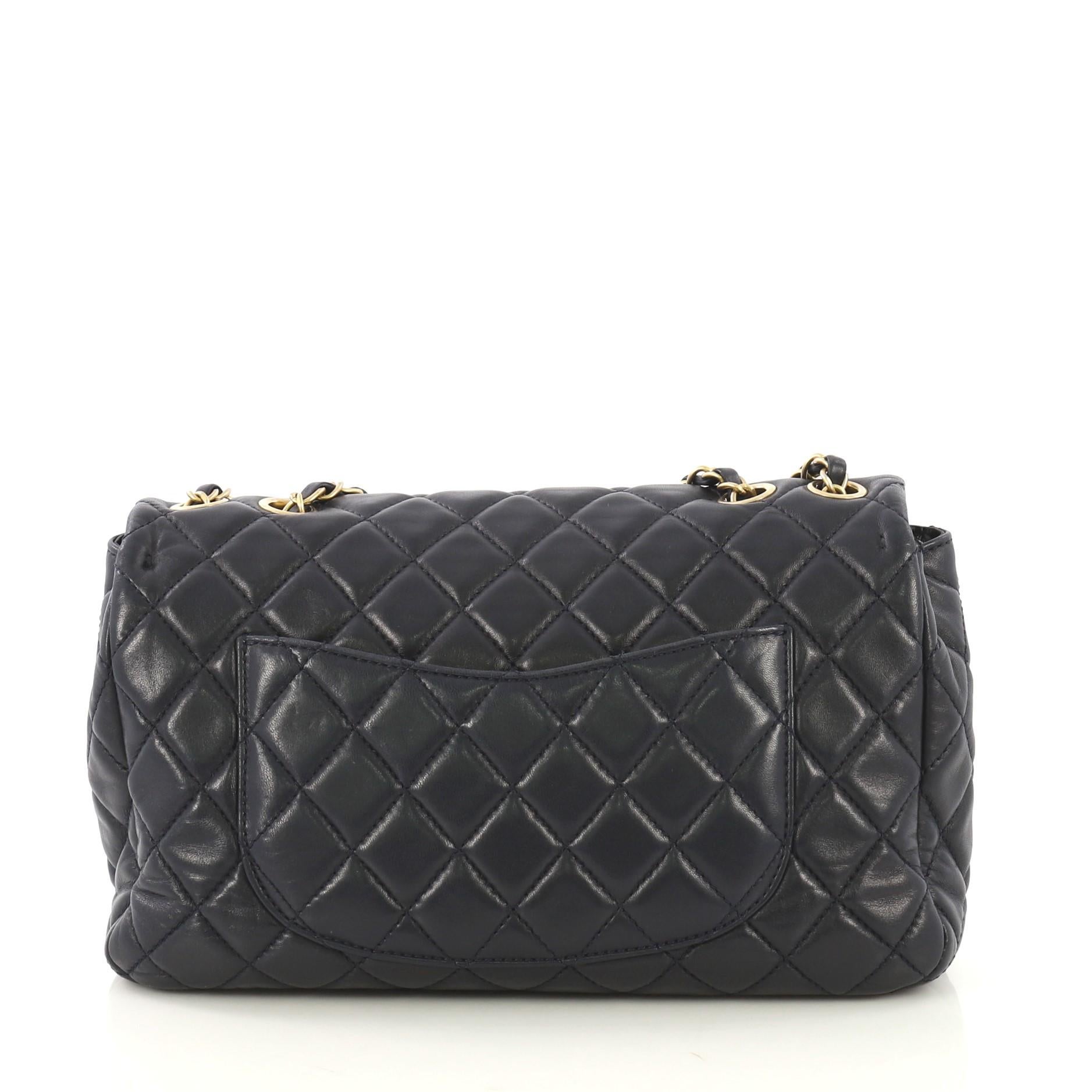 Black Chanel Now and Forever Flap Bag Quilted Lambskin Jumbo