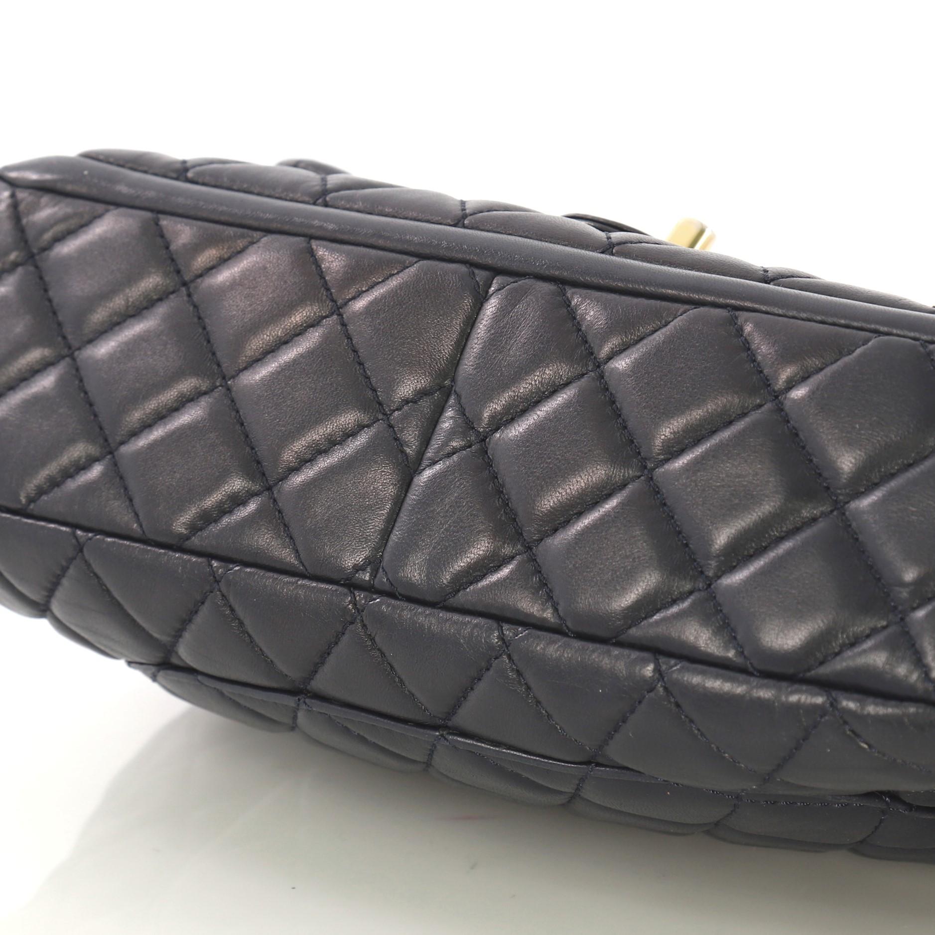 Black Chanel Now and Forever Flap Bag Quilted Lambskin Jumbo