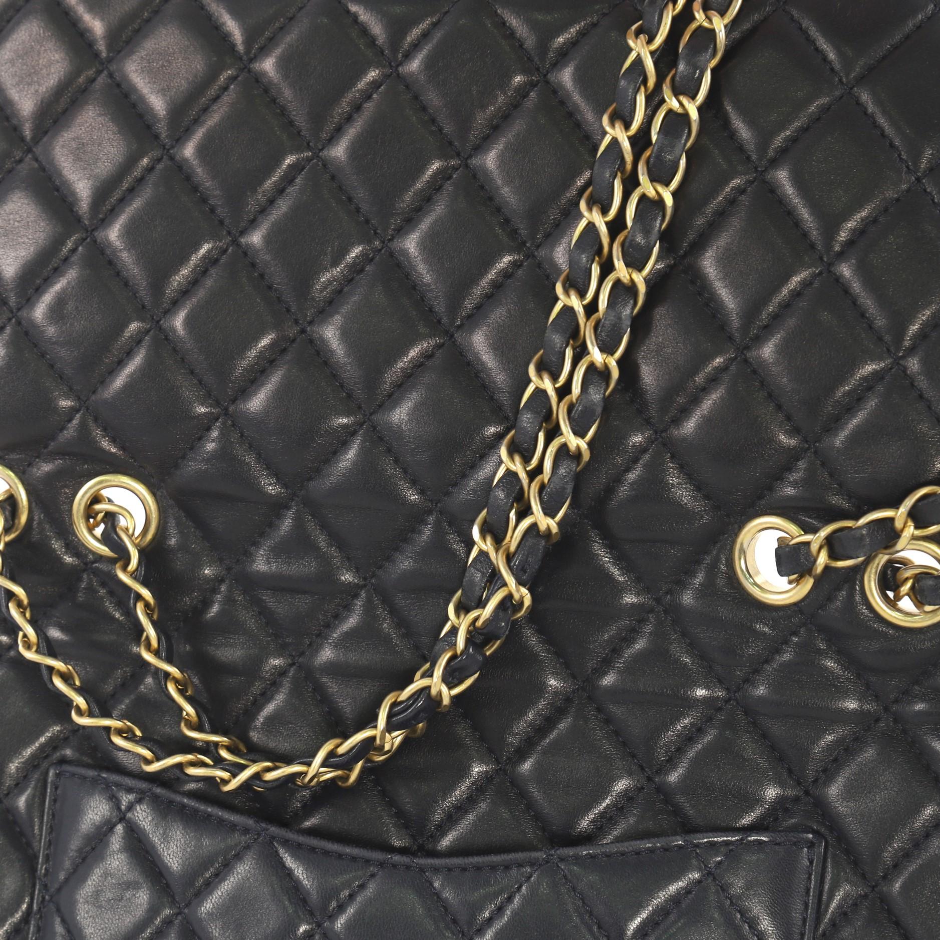 Women's or Men's Chanel Now and Forever Flap Bag Quilted Lambskin Jumbo