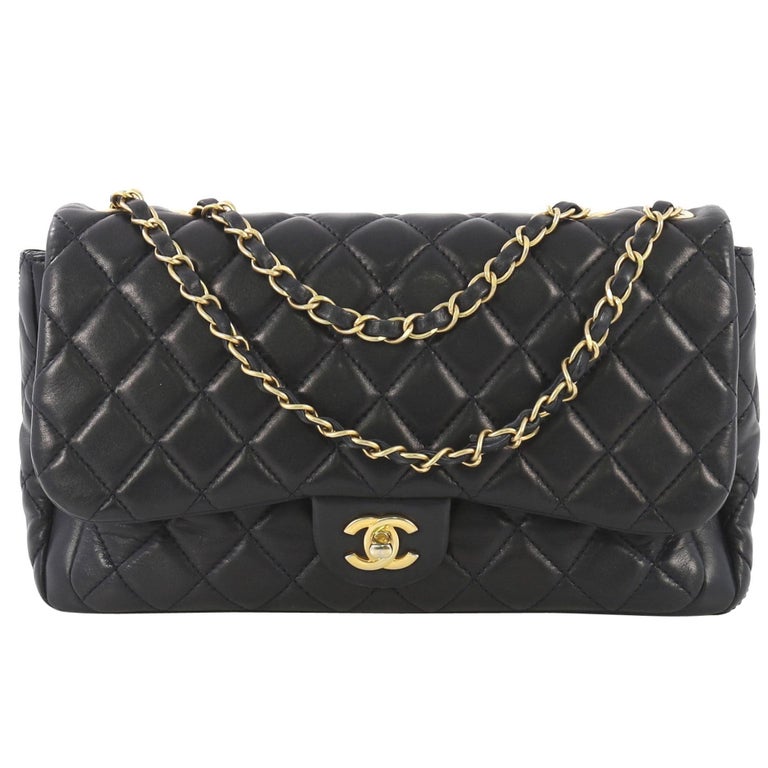 Chanel Now and Forever Flap Bag Quilted Lambskin Jumbo