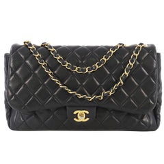 Chanel Now and Forever Flap Bag Quilted Lambskin Jumbo