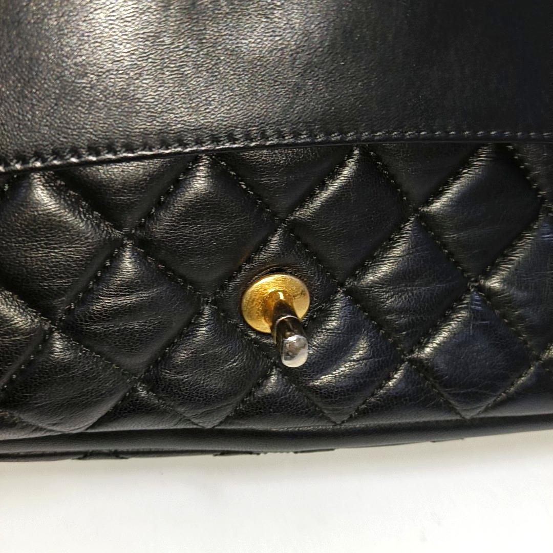 Chanel Now and Forever Bolso grande con solapa Piel de cordero negra Oro HW, 2013-14 en venta 5