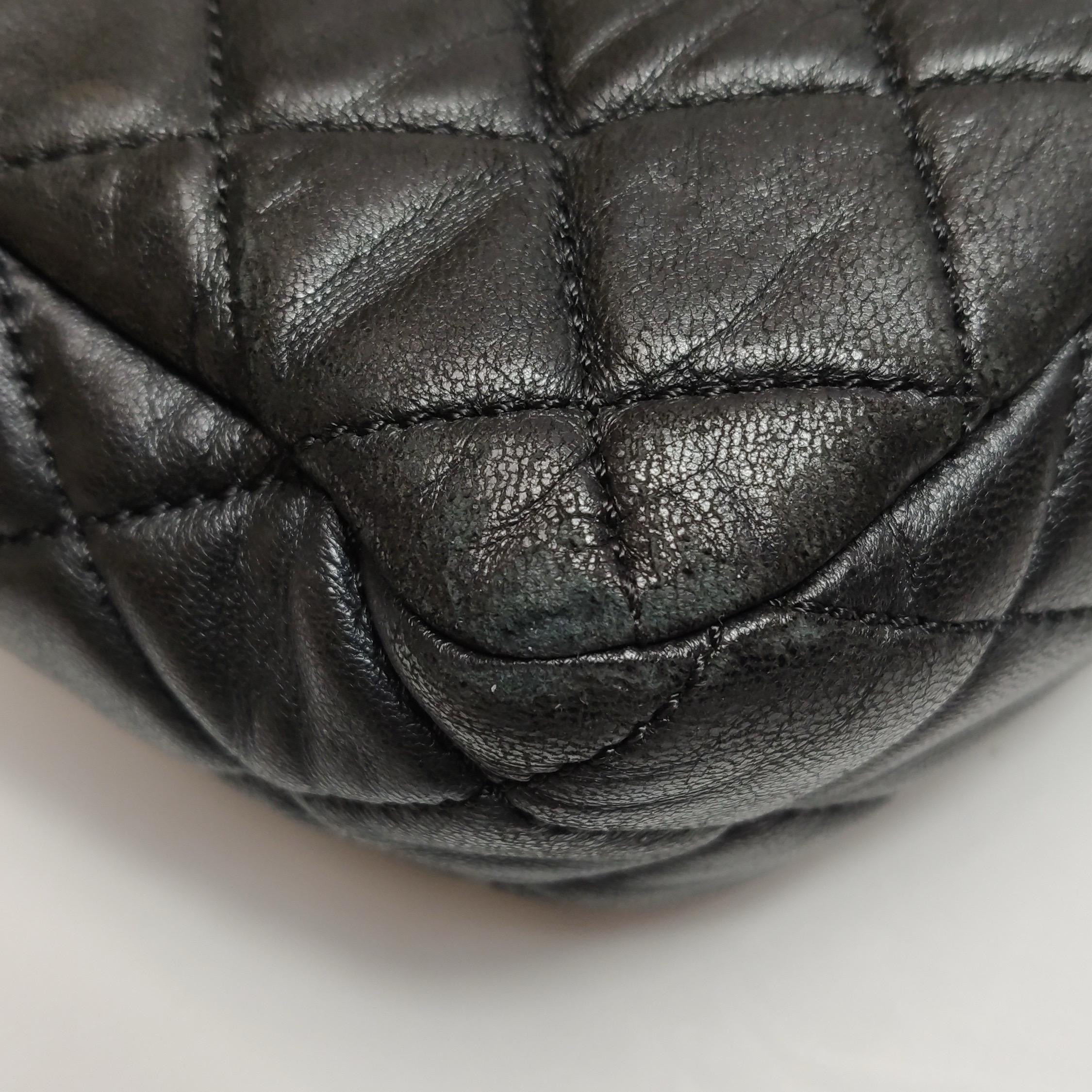 Chanel Now and Forever Large Flap Bag Black Lambskin Gold HW, 2013-14 For Sale 13
