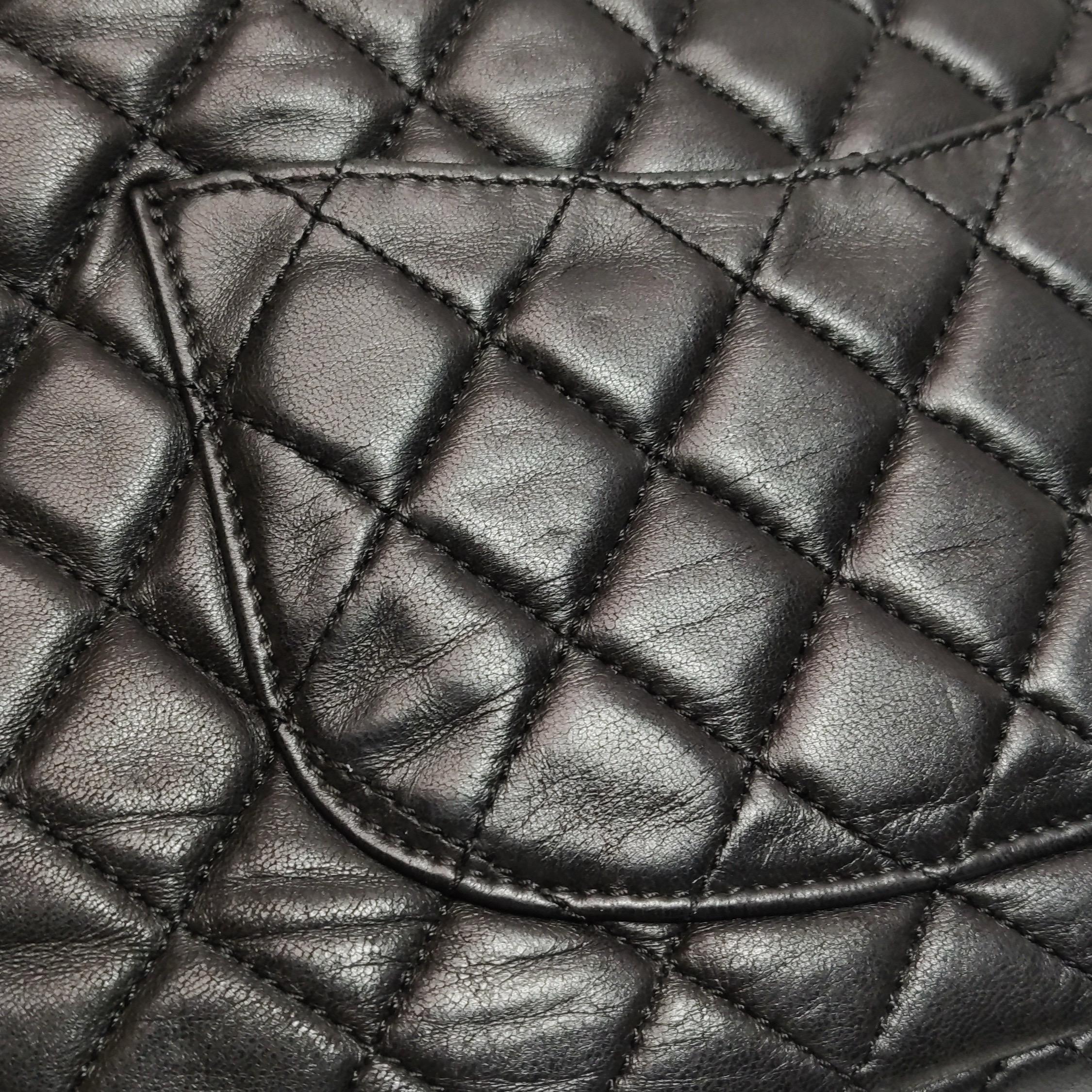 Chanel Now and Forever Large Flap Bag Black Lambskin Gold HW, 2013-14 For Sale 14