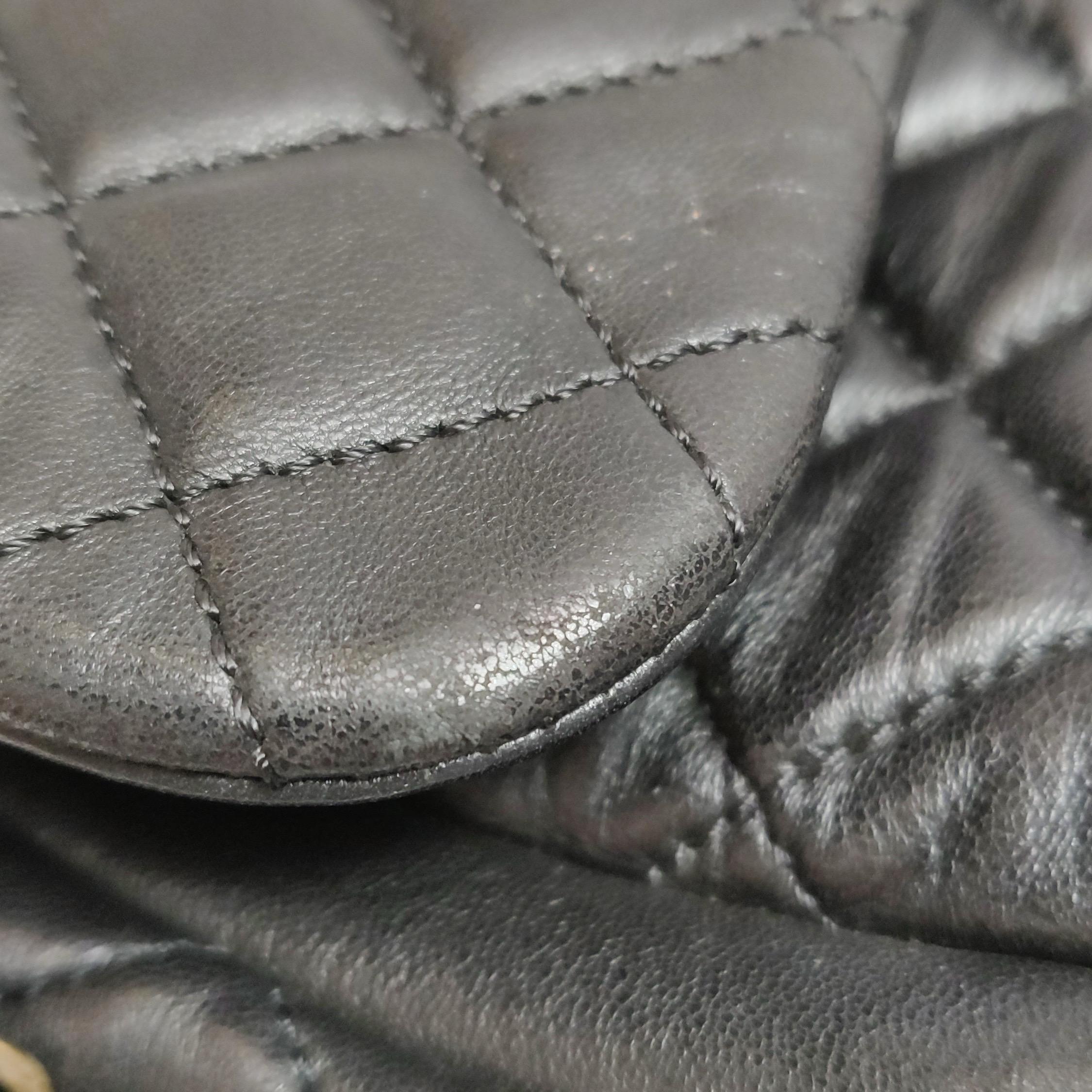 Chanel Now and Forever Large Flap Bag Black Lambskin Gold HW, 2013-14 For Sale 15