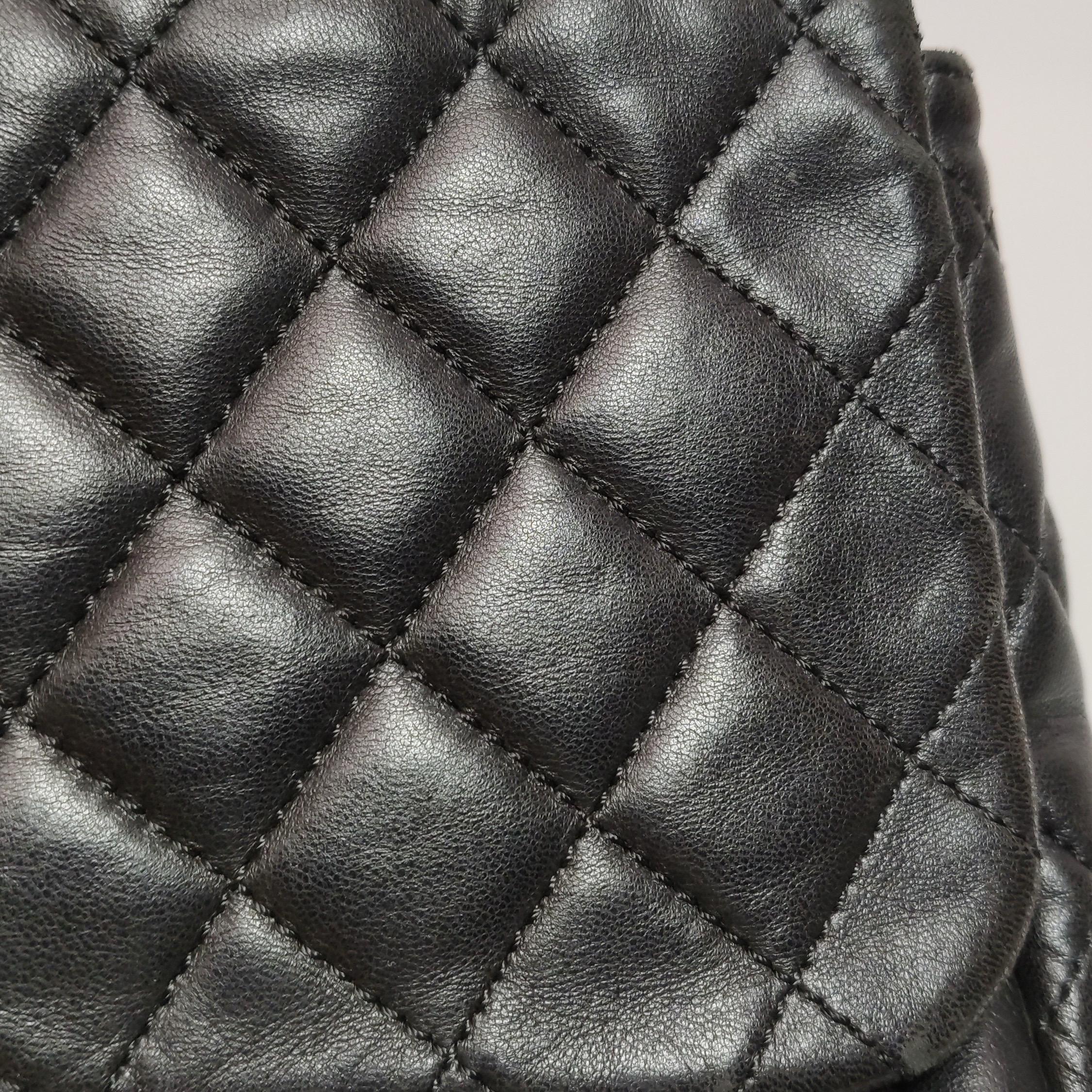 Chanel Now and Forever Large Flap Bag Black Lambskin Gold HW, 2013-14 For Sale 16