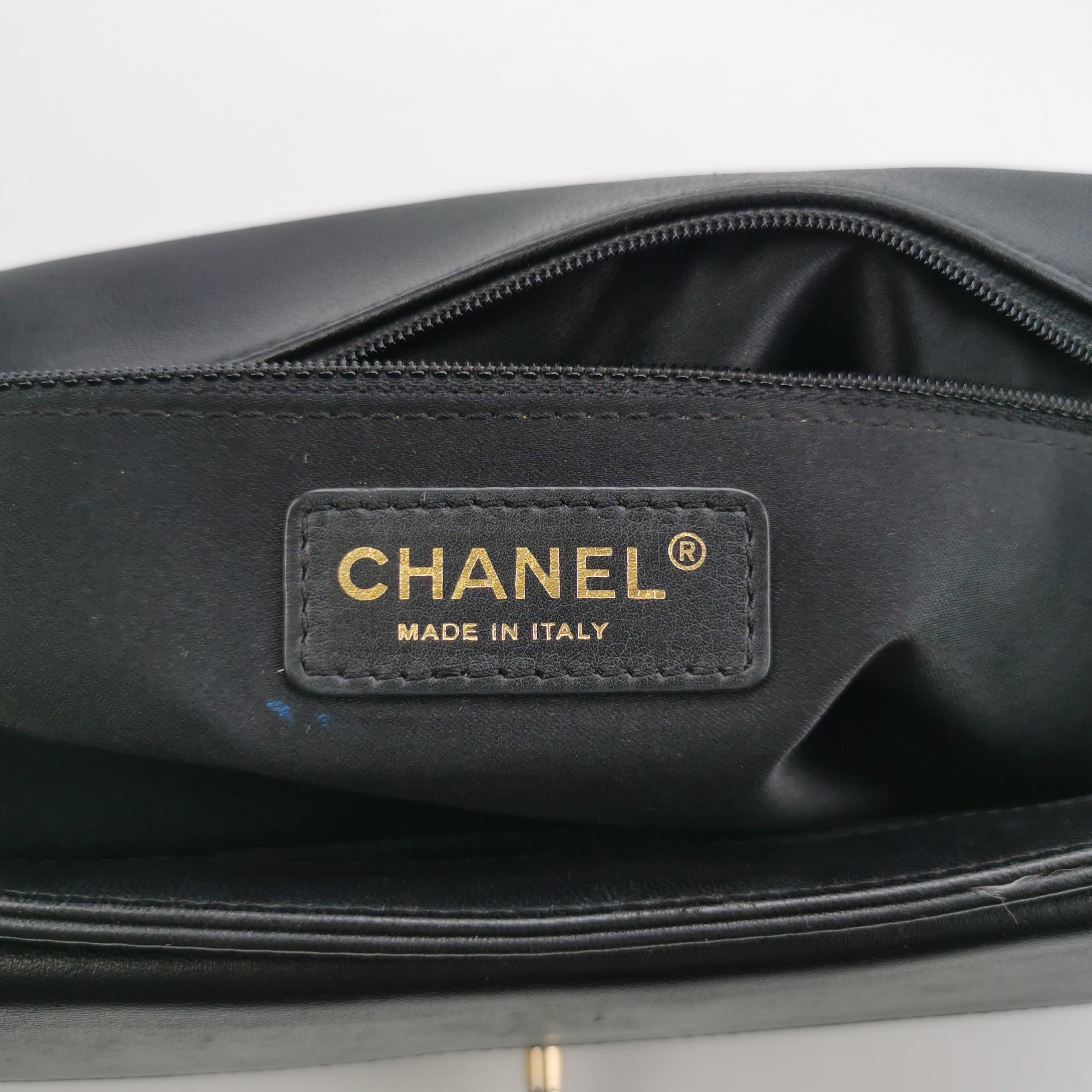 Chanel Now and Forever Large Flap Bag Black Lambskin Gold HW, 2013-14 For Sale 5