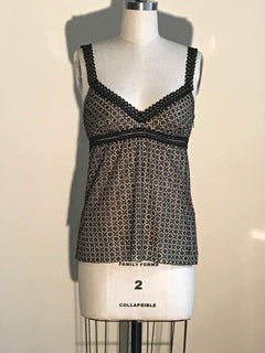 Chanel Nude and Black Lace Tank Top