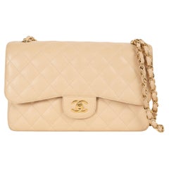 CHANEL nude beige Caviar leather CLASSIC LARGE Shoulder Bag