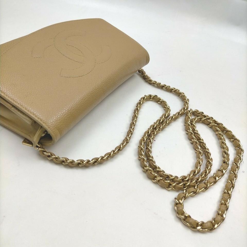 Chanel Nude Beige Caviar Leather Wallet on Chain Flap Crossbody WOC 861270 4