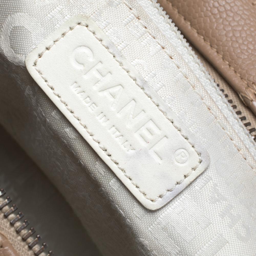Chanel Nude Beige Quadratisch Gesteppt Kaviar Leder LAX Bowler Tasche 4