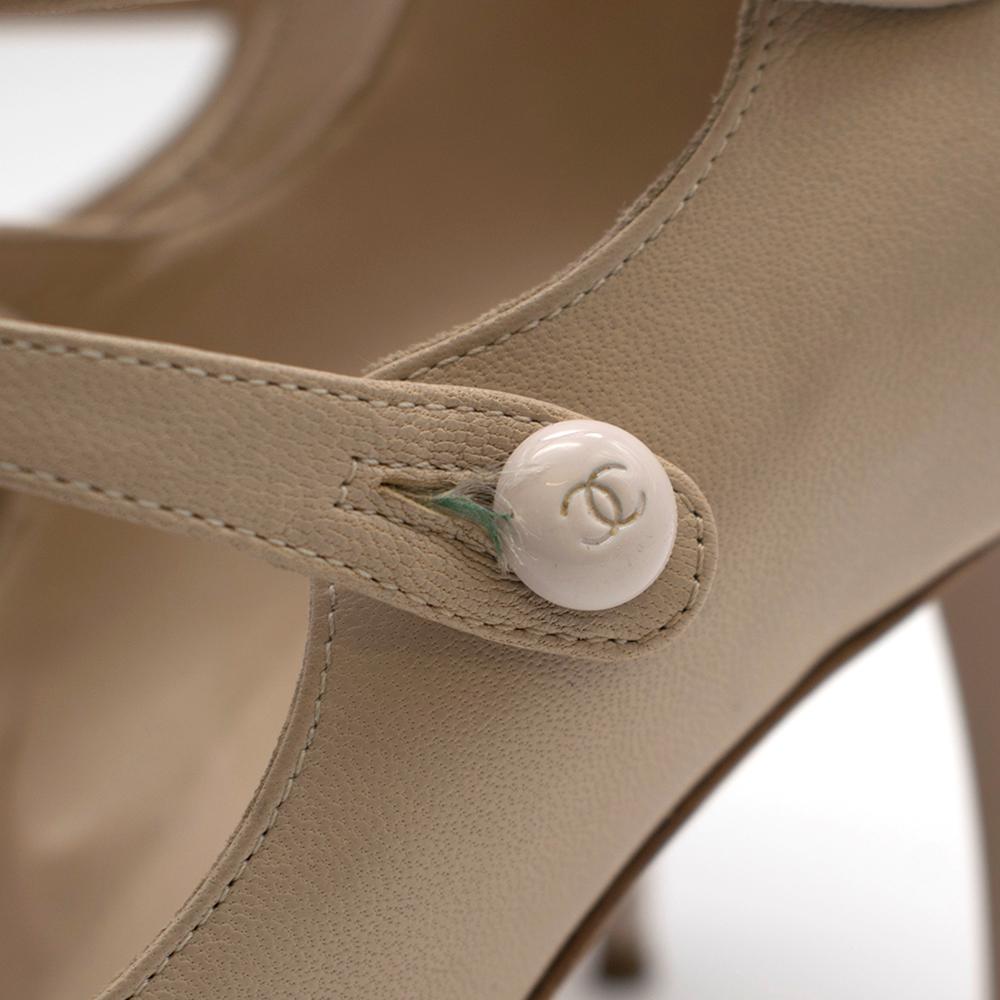 Women's Chanel Nude Cap-Toe Multi-Strap Sandals - Size EU 39