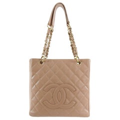 Chanel Nude Caviar Leather PST Petite Shopping Tote Bag