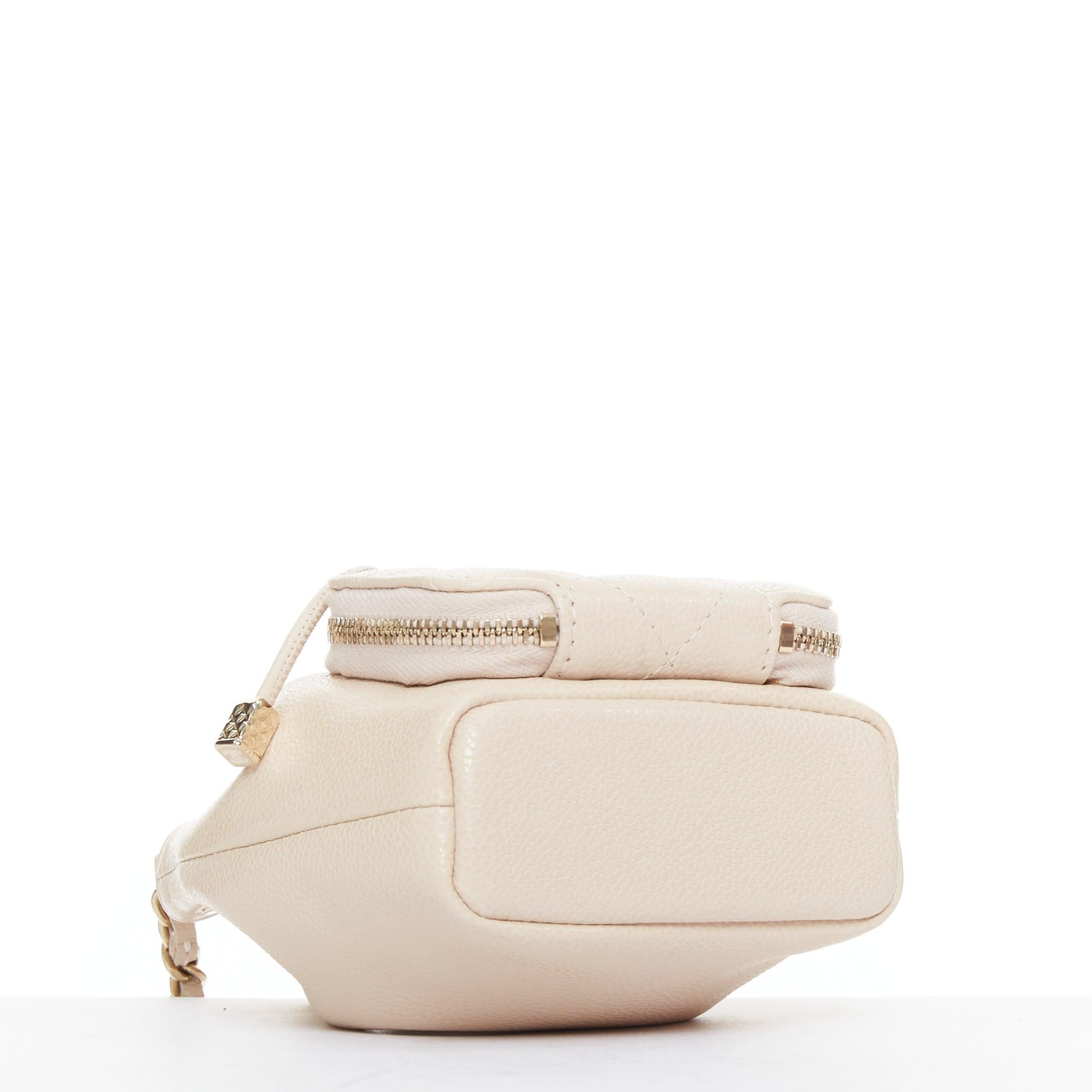 CHANEL nackt Kaviar Leder gesteppt CC Tasche Eimer Crossbody Kette Tasche im Angebot 1