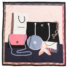 Chanel  Nude Classic Bag Print Silk Scarf