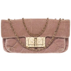 Chanel Nude Pink Velvet Mademoiselle Lock Flap Bag