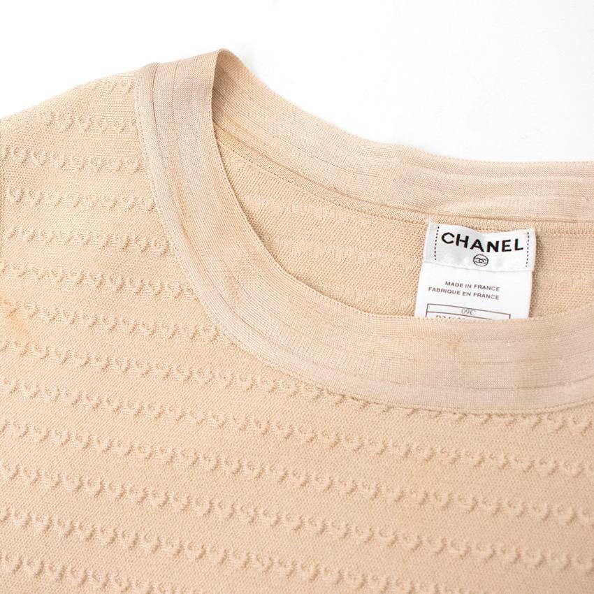 Women's Chanel Nude Pleated Dress SIZE US 8/ UK 12