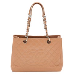 Chanel Nude Quilted Caviar Leather GST Tote
