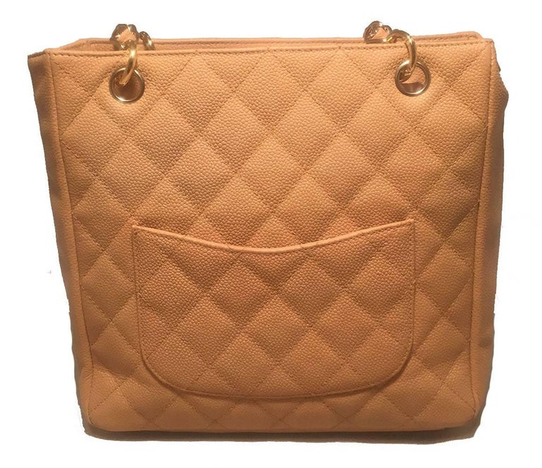 Chanel Nude Quilted Caviar Leather Shopper PST Petite Shopping Tote For  Sale at 1stDibs