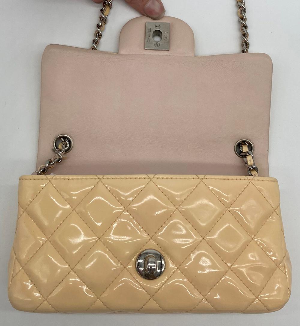 Chanel Nude Quilted Patent Leather Extra Mini Classic Flap 1