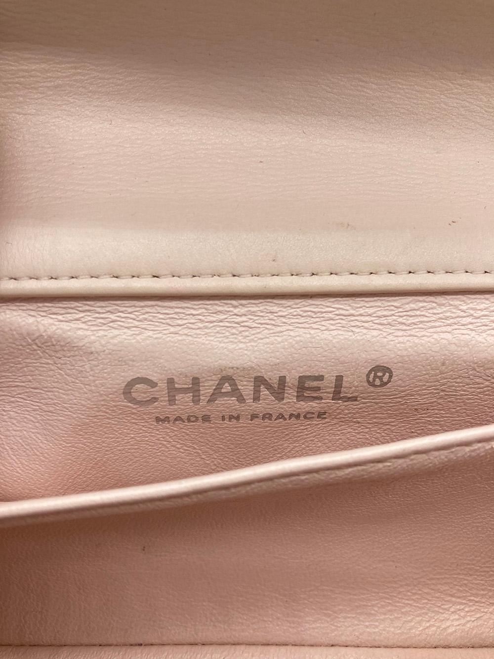 Chanel Nude Quilted Patent Leather Extra Mini Classic Flap 4