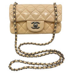 Chanel Nude Quilted Patent Leather Extra Mini Classic Flap