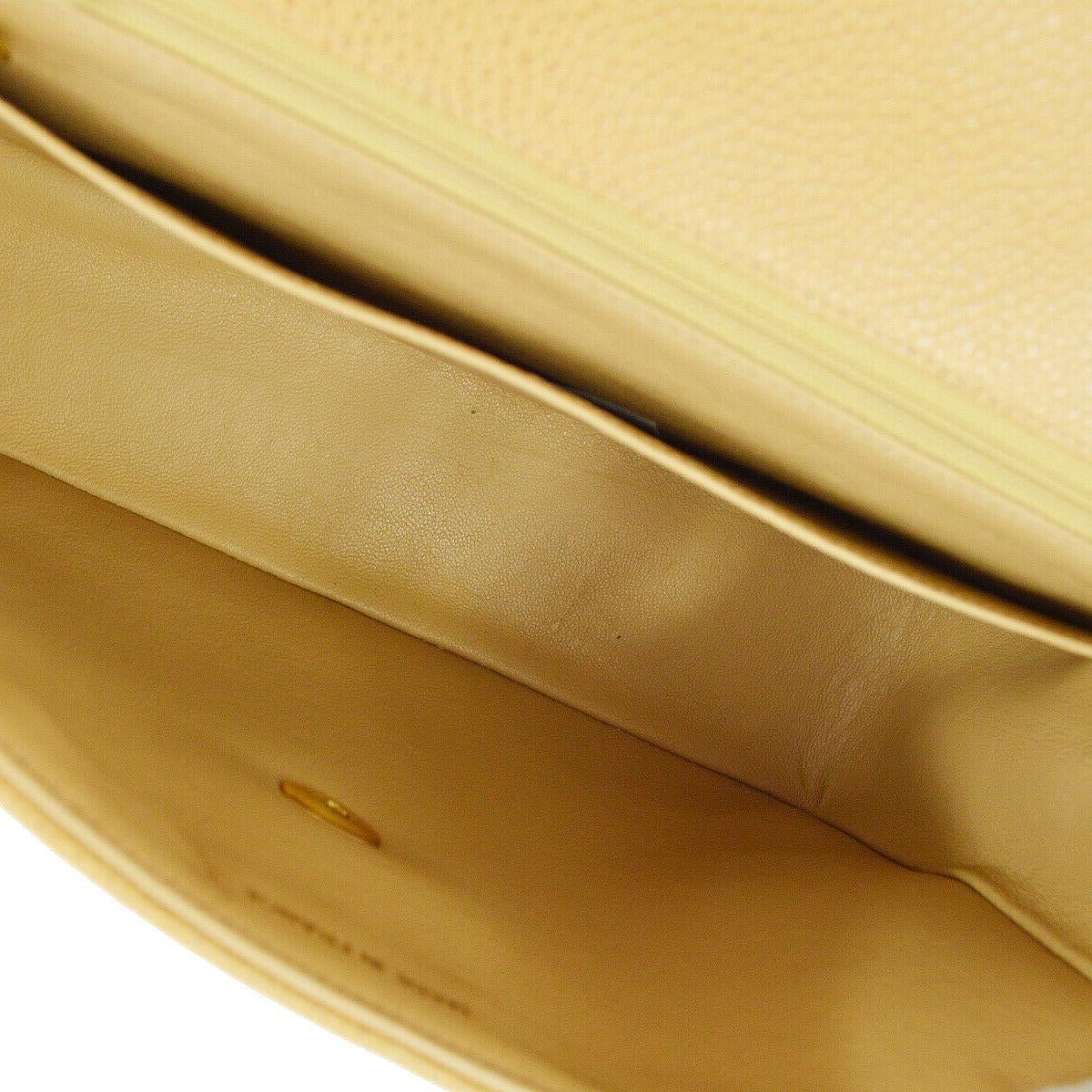 Chanel Nude Tan Caviar Leather Gold Evening Shoulder Flap Bag 2