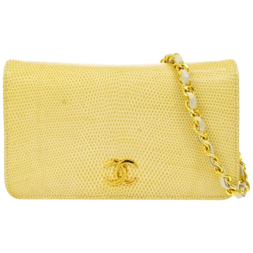 Chanel Nude Tan Lizard Exotic Leather Gold WOC Clutch Evening Flap Shoulder  Bag For Sale at 1stDibs