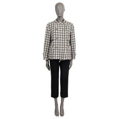 CHANEL nude white grey cotton 2022 22K DOUBLE BREASTED TWEED Jacket 40 M