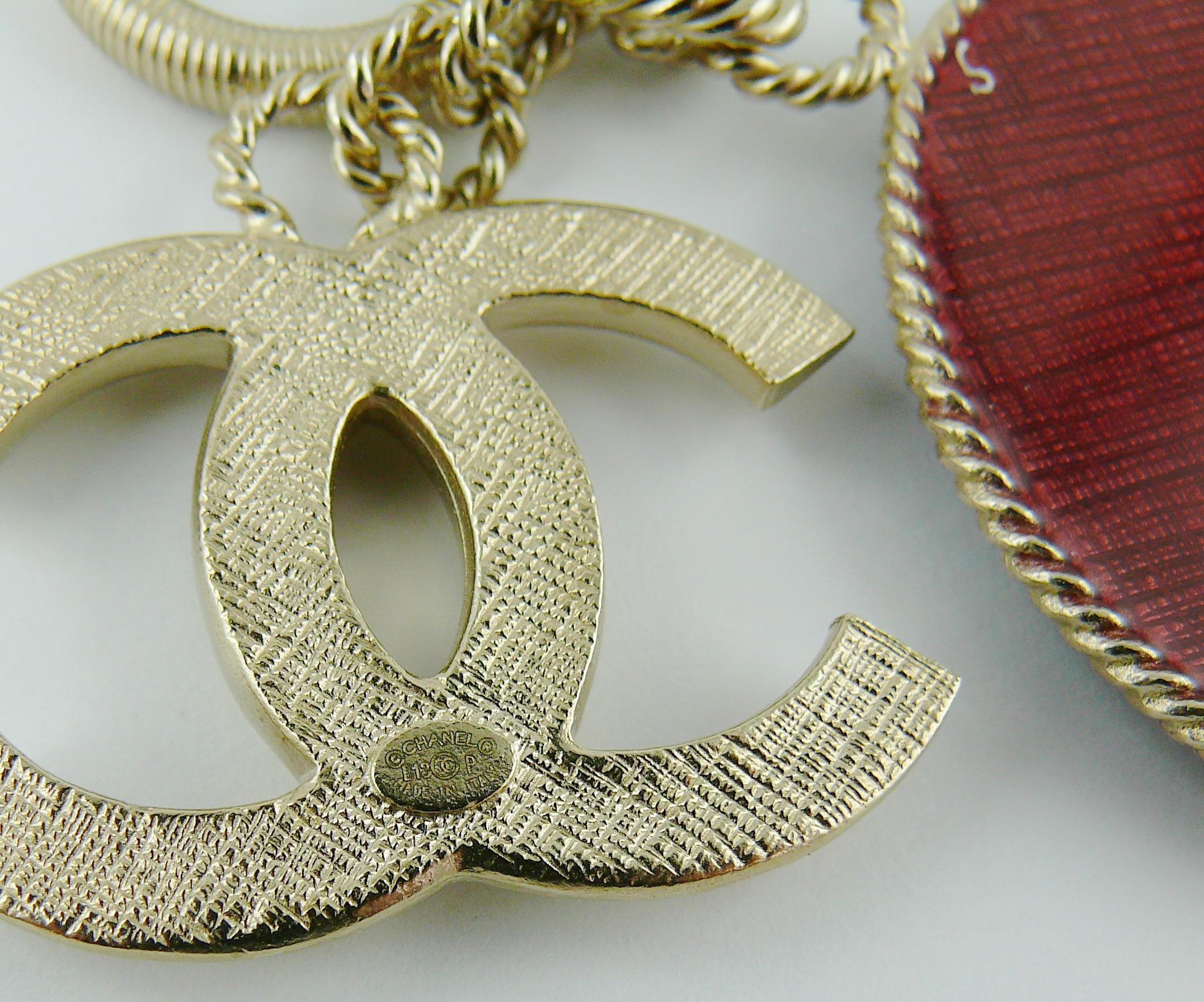 Chanel Number 5 Disc and CC Pendant Necklace 10